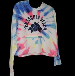 🏖Woman Size Lg Cropped Hooded Shirt🏖